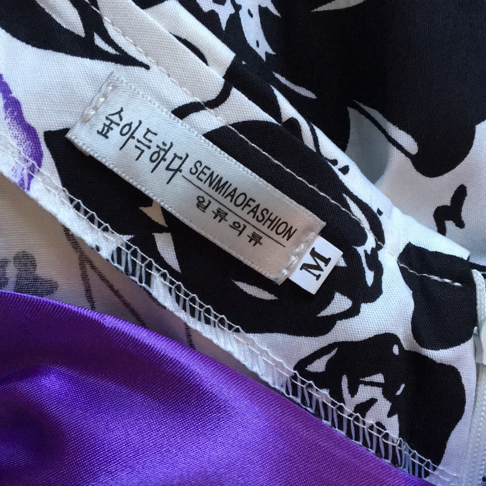 NWOT Purple Floral Retro Swing Dress - Picture 8 of 8